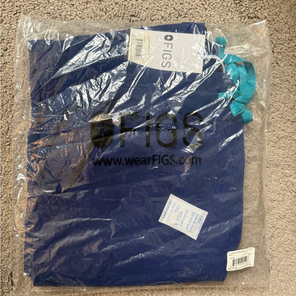 FIGS WOMENS BLUE SCRUBS ZAMORA JOGGERS SMALL PETITE